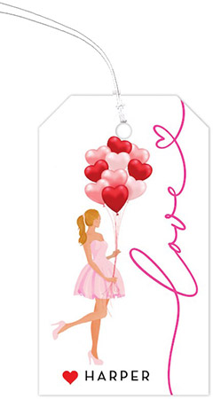 Valentine's Day Hanging Gift Tags by Modern Posh (Holiday Girl Love Blonde)