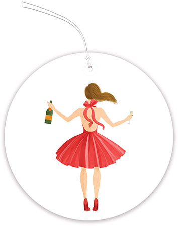 Hanging Gift Tags by Modern Posh (Holiday Girl with Champagne Brunette)