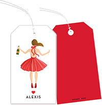 Hanging Gift Tags by Modern Posh (Holiday Girl with Champagne Brunette)