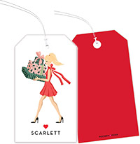 Hanging Gift Tags by Modern Posh (Holiday Girl with Gifts Blonde)