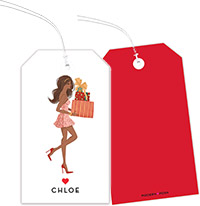 Hanging Gift Tags by Modern Posh (Holiday Girl with Gifts Multicultural)