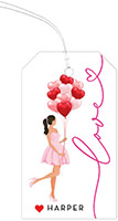 Valentine's Day Hanging Gift Tags by Modern Posh (Holiday Girl Love Brunette)