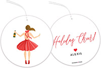Hanging Gift Tags by Modern Posh (Holiday Girl with Champagne Brunette)