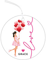 Valentine's Day Hanging Gift Tags by Modern Posh (Holiday Girl Love Brunette)