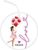 Valentine's Day Hanging Gift Tags by Modern Posh (Holiday Girl Love Multicultural)