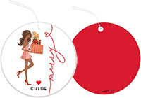 Hanging Gift Tags by Modern Posh (Holiday Girl with Gifts Multicultural)