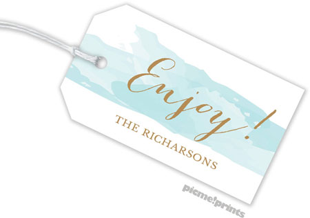 Hanging Gift Tags by PicMe Prints (Brushstroke Aqua)