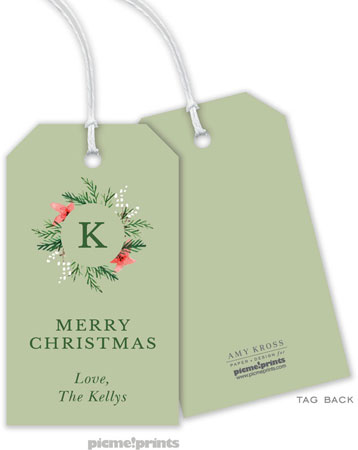Hanging Gift Tags by PicMe Prints (Berries & Blooms Wreath Cedar) Hanging Gift Tags by PicMe Prints (Berries & Blooms Wreath Cedar)