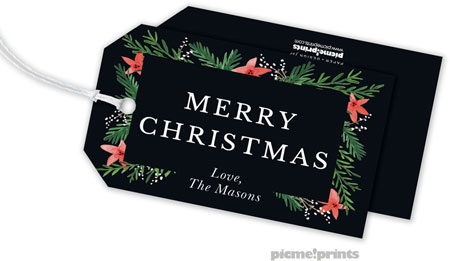 Hanging Gift Tags by PicMe Prints (Berries & Blooms Black) Hanging Gift Tags by PicMe Prints (Berries & Blooms Black)