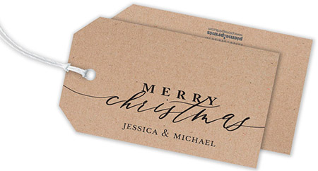 Hanging Gift Tags by PicMe Prints (Merry Christmas Calligraphy Kraft) Hanging Gift Tags by PicMe Prints (Merry Christmas Calligraphy Kraft)