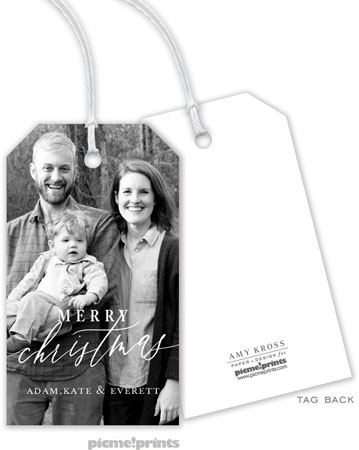Hanging Gift Tags by PicMe Prints (Merry Christmas Calligraphy Photo) Hanging Gift Tags by PicMe Prints (Merry Christmas Calligraphy Photo)