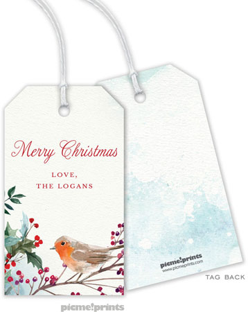 Hanging Gift Tags by PicMe Prints (Christmas Robin)