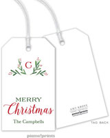 Hanging Gift Tags by PicMe Prints (Merry Monogram White)