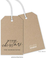 Hanging Gift Tags by PicMe Prints (Merry Christmas Calligraphy Kraft)