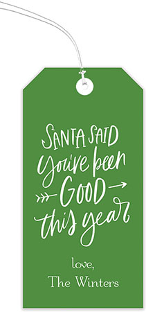 Holiday Hanging Gift Tags by Stacy Claire Boyd (Santa Said You've Been Good This Year)