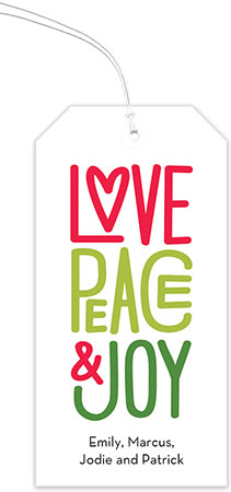 Holiday Hanging Gift Tags by Stacy Claire Boyd (Love Peace & Joy)