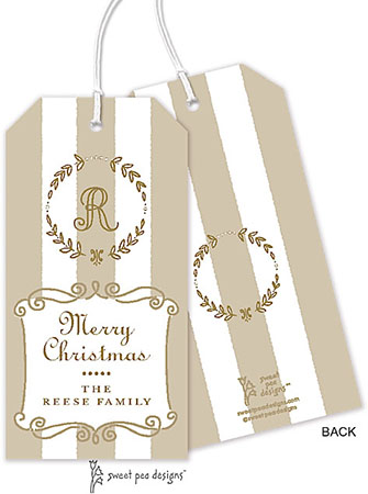 Hanging Gift Tags by Sweet Pea Designs (Classic Stripes Gold)