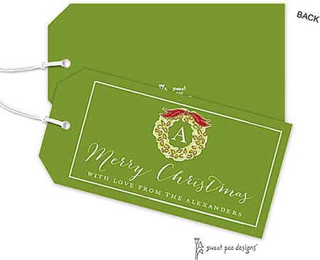 Hanging Gift Tags by Sweet Pea Designs (Wreath Initial)