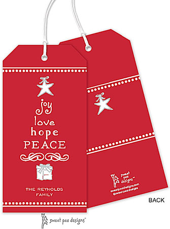 Hanging Gift Tags by Sweet Pea Designs (Joy, Love, Hope, Peace)