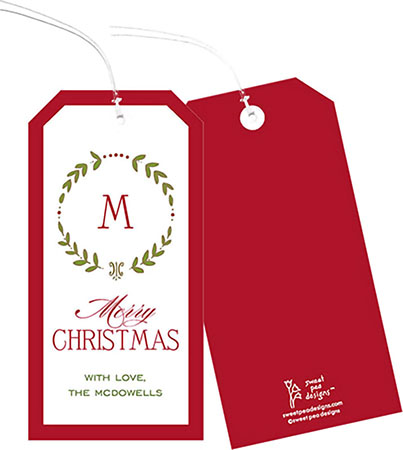 Hanging Gift Tags by Sweet Pea Designs (Classic Wreath)