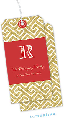 Hanging Gift Tags by Tumbalina - Glitter Monogram Hanging Gift Tags by Tumbalina - Glitter Monogram