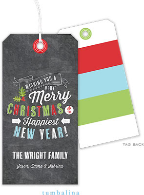Hanging Gift Tags by Tumbalina - Festive Stacked Sentiment Hanging Gift Tags by Tumbalina - Festive Stacked Sentiment