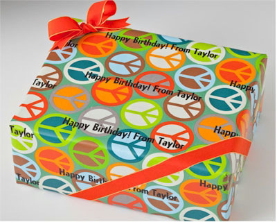 Name Maker Personalized Gift Wrap - Peace Out Name Maker Personalized Gift Wrap - Peace Out