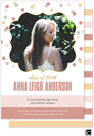 Lauren Chow Graduation Digital Photo Announcements - Fun Confetti (Grad Sale 2022)