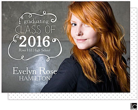 Lauren Chow Graduation Digital Photo Announcements - Curly Q (Grad Sale 2022)