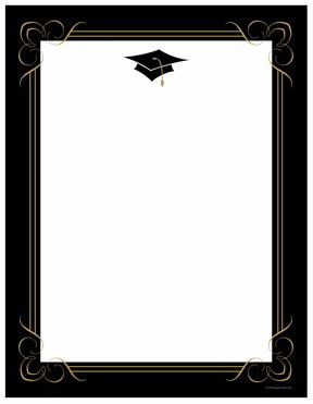 Imprintable Blank Stock - Scroll & Flourish Letterhead (Graduation) by Masterpiece Studios