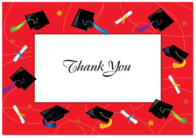 Masterpiece Studios - Red Graduation Thank You Note Card (Graduation)