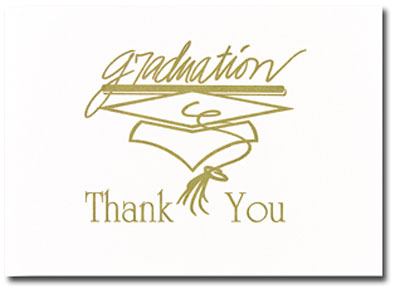 Masterpiece Studios - Gold Graduation Thank You Note Card (Graduation)