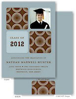 Take Note Designs - Modern Circle Brown and Blue Graduation Announcements (Photo)