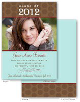 Take Note Designs - Brown and Aqua Graduation Announcements (Photo)