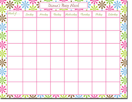 Great Gifts by Chatsworth - Weekly Calendar Pads (Pinwheels)