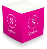 Great Gifts by Chatsworth - Memo Cubes/Sticky Notes (Create-Your-Own - Dotted Initial & Name)