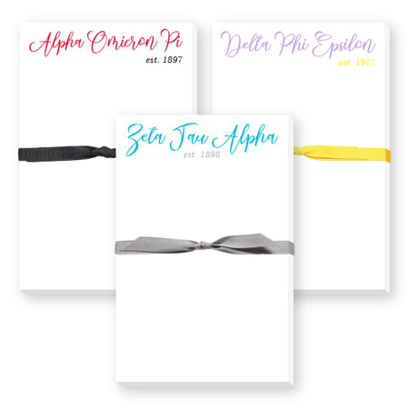 Sorority Notepads by Donovan Designs (Established Large Sorority Notepad)