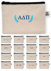 Sorority Cosmetic Bags by Donovan Designs (Embroidered Greek Bittie Bag Stripe)