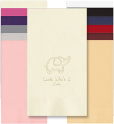 Elephant Personalized Blind Embossed Guest Towels by Embossed Graphics