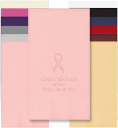 Pink Ribbon Personalized Blind Embossed Guest Towels by Embossed Graphics