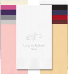 Graduation Scroll Personalized Blind Embossed Guest Towels by Embossed Graphics