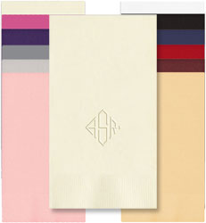 Delavan Monogram Personalized Blind Embossed Guest Towels by Embossed Graphics