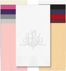 Paris Monogram Personalized Blind Embossed Guest Towels by Embossed Graphics