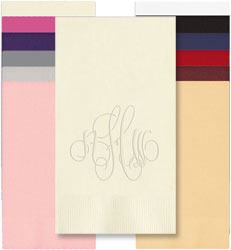 Elise Monogram Personalized Blind Embossed Guest Towels by Embossed Graphics