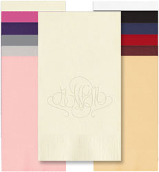 Madrid Monogram Personalized Blind Embossed Guest Towels by Embossed Graphics