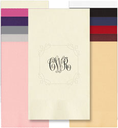 Camden Embossed-Frame Monogram Personalized Foil Stamped Guest Towels by Embossed Graphics