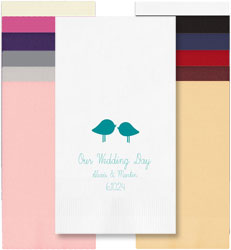 Love Birds Personalized Foil Stamped Guest Towels by Embossed Graphics