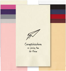 Paper Airplane Personalized Foil Stamped Guest Towels by Embossed Graphics