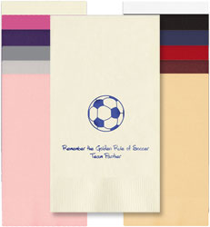 Soccer Ball Personalized Foil Stamped Guest Towels by Embossed Graphics