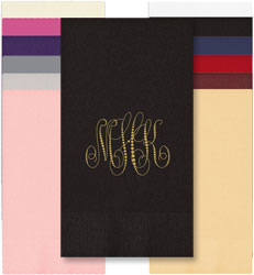 Pearl String Monogram Personalized Foil Stamped Guest Towels by Embossed Graphics